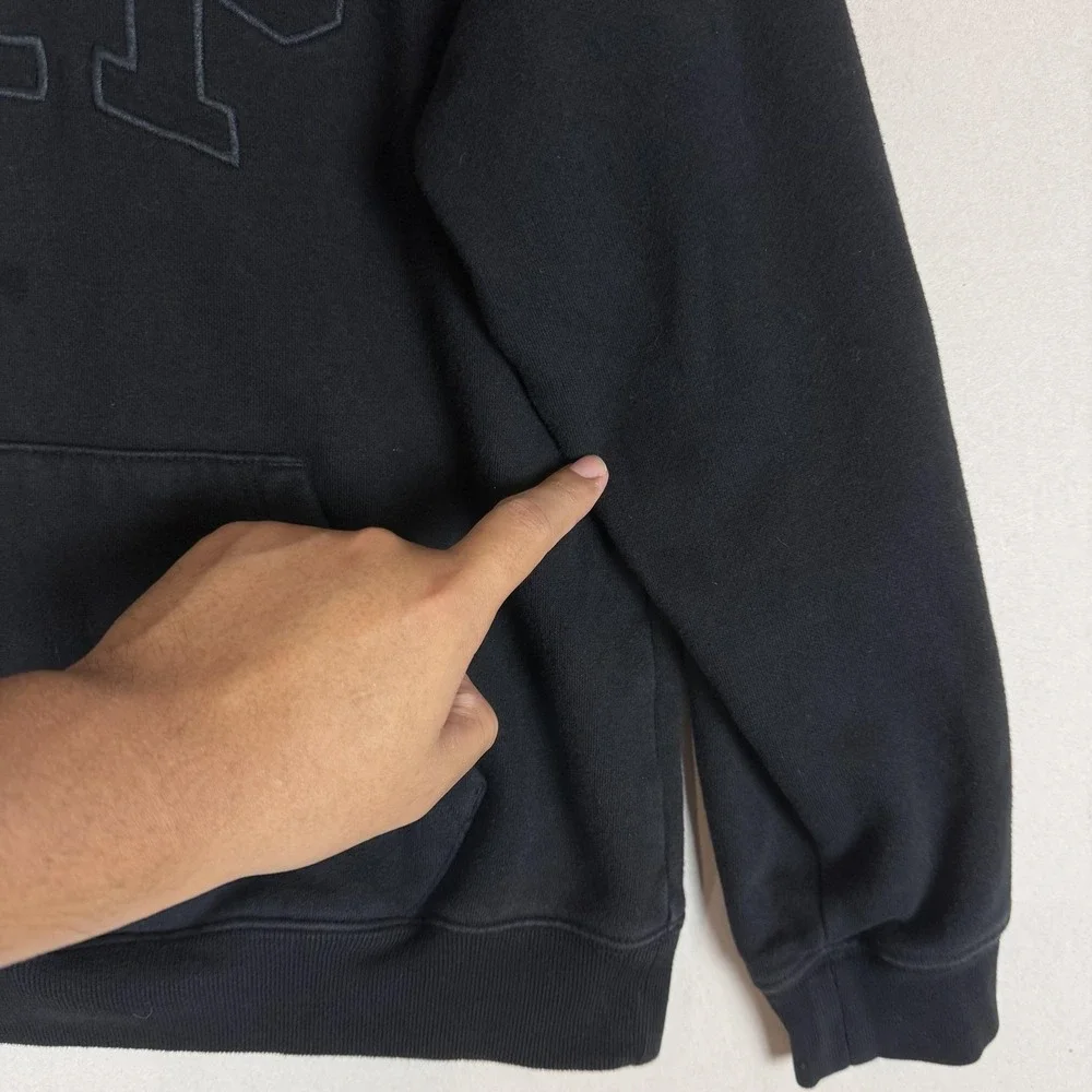 GAP Hoodie Sweatshirt Kids XL 12 Black Pullover Fleece Logo Kangaroo Pocket